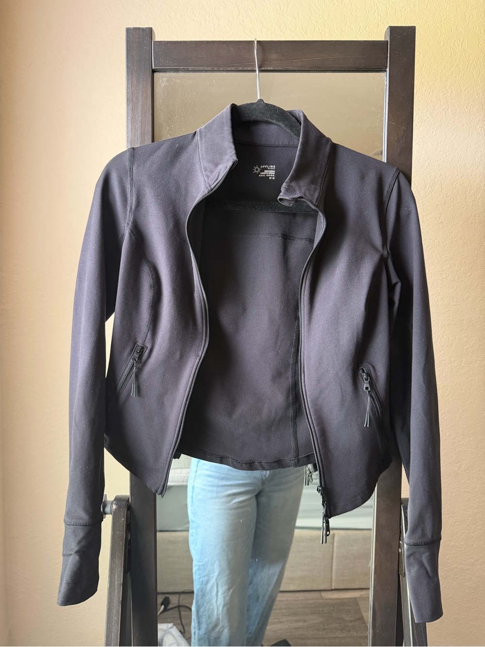 aerie Black Zip Front Women's Jacket